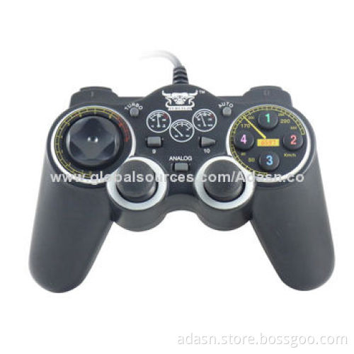 Wired PC USB Game Joystick with Dual Shock with Various Color, Factory Cheap Price